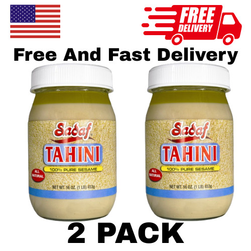 Sadaf Pure Sesame Tahini Sauce, 16 oz Jar (2 Pack)…