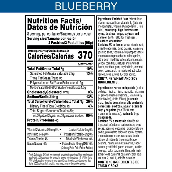 Pop-Tarts Frosted Blueberry Toaster Pastries, Breakfast Foods, Shelf-Stable,27..