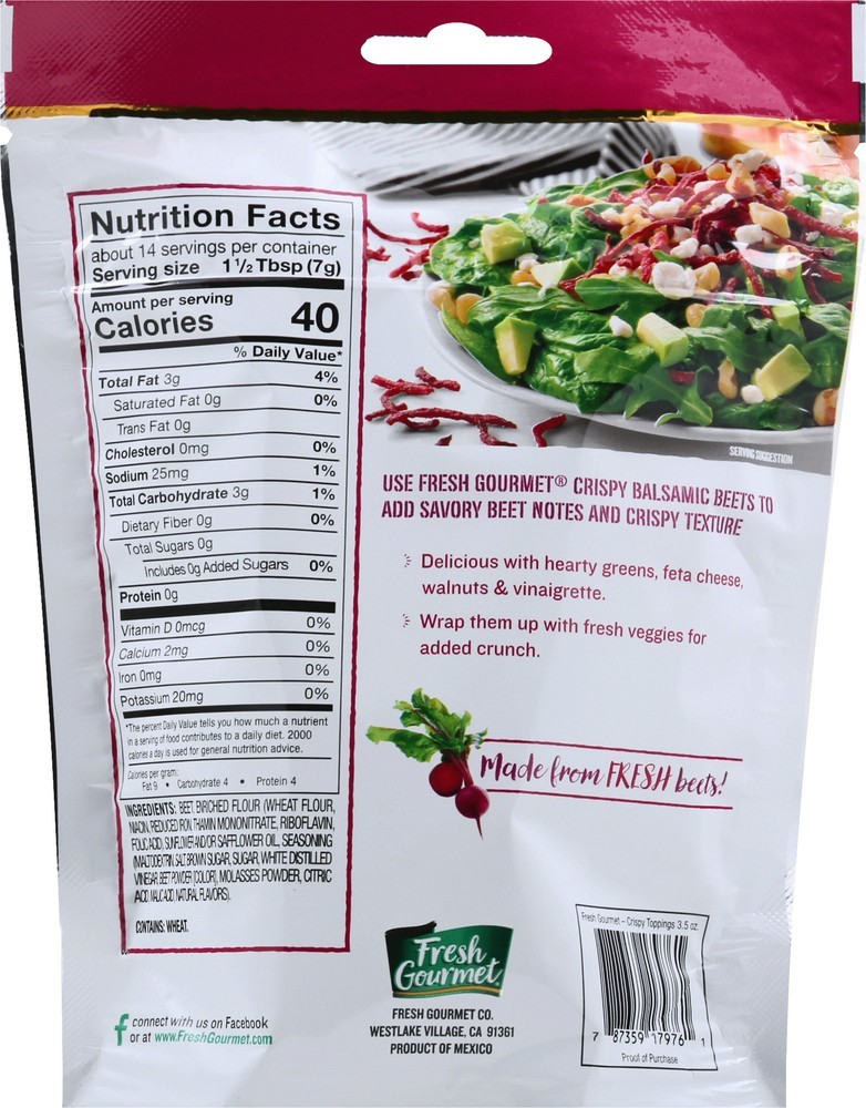 Fresh Gourmet Crispy Balsamic Beets | 3.5 Ounce