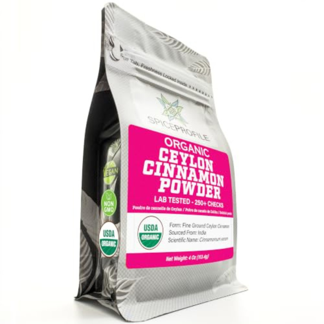 USDA Organic Ceylon Cinnamon Powder, Lab Tested for Heavy Metals, Resealable 4Oz