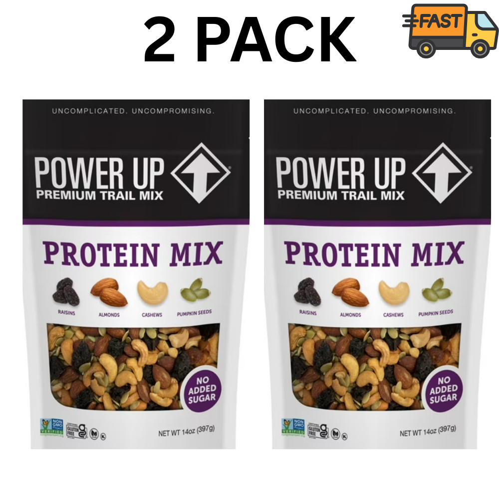Power Up Protein Mix Gluten Free Trail Mix 14 oz Pouch (Pack of 2)