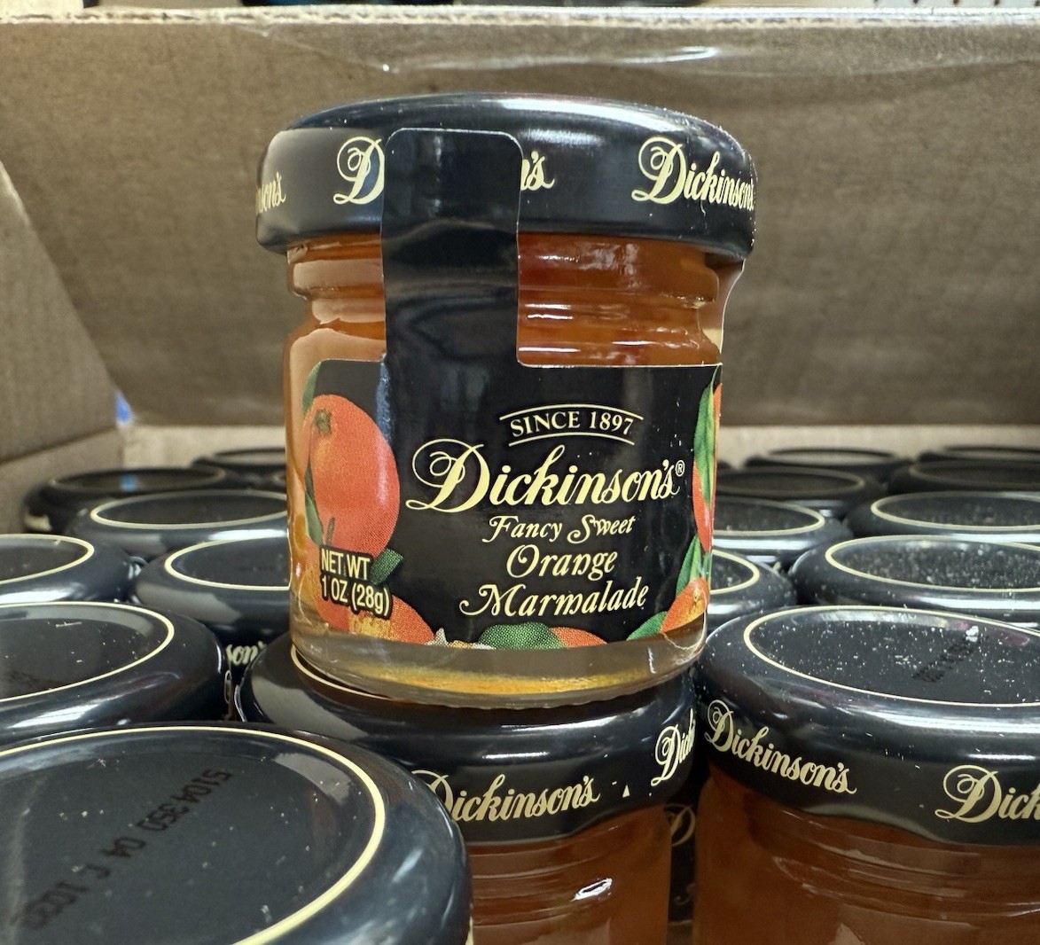 Case Of 72 Jars Dickinson’s Pure Fancy Sweet Orange Marmalade, 1 Ounce Each