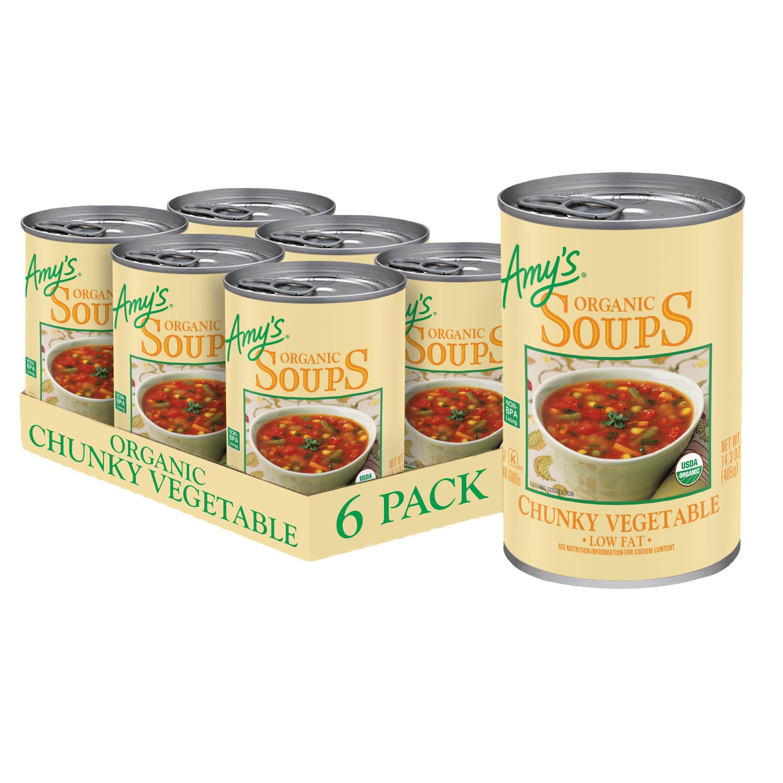 Soup, Vegan, Gluten Free, Organic Chunky Vegetable, Low Fat, 14.3 Ounce (Pack…
