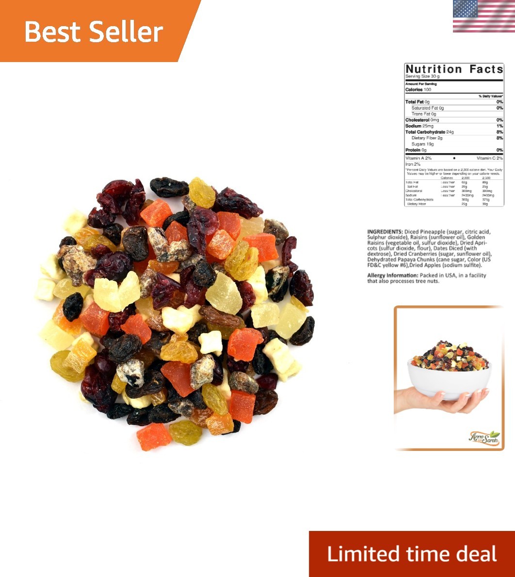 1 lb Resealable Mini Fruit Trail Mix – Delicious Dried Fruits for Every Occasion