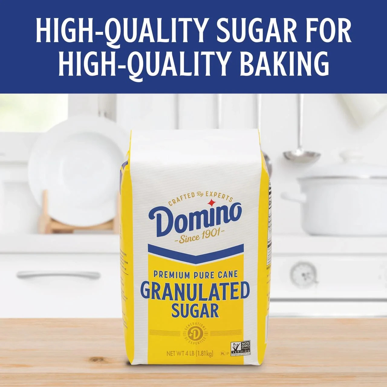 Domino Premium Pure Cane Granulated Sugar, 4 lb 2pack New