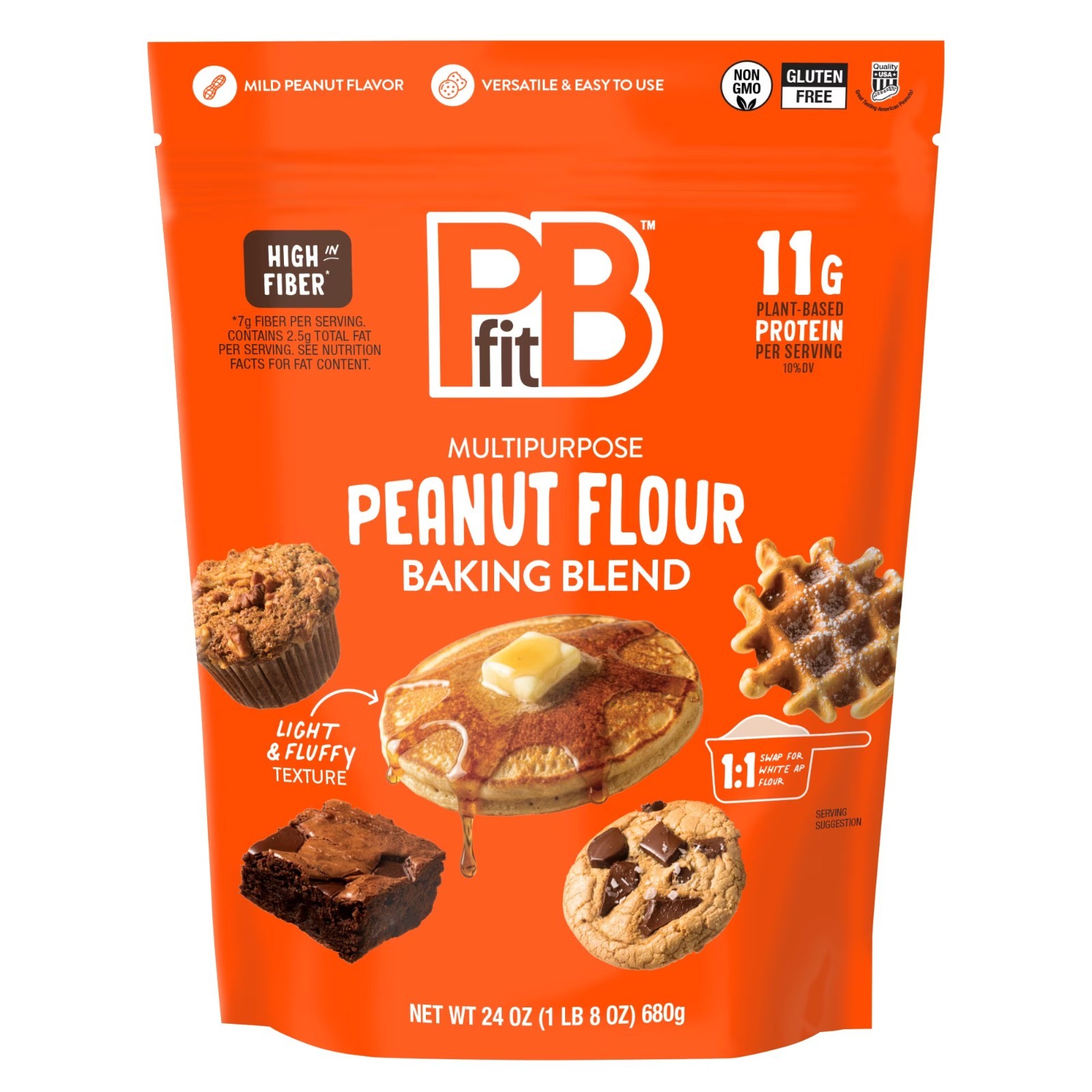 PBfit Peanut Flour Baking Blend, GlutenFree, Non GMO, 24 oz Bag.