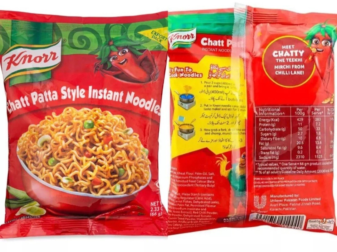 Knorr Chatt Patta Noodle Chat Pata – 66 gm pack (72 Pack Offer) Export Quality