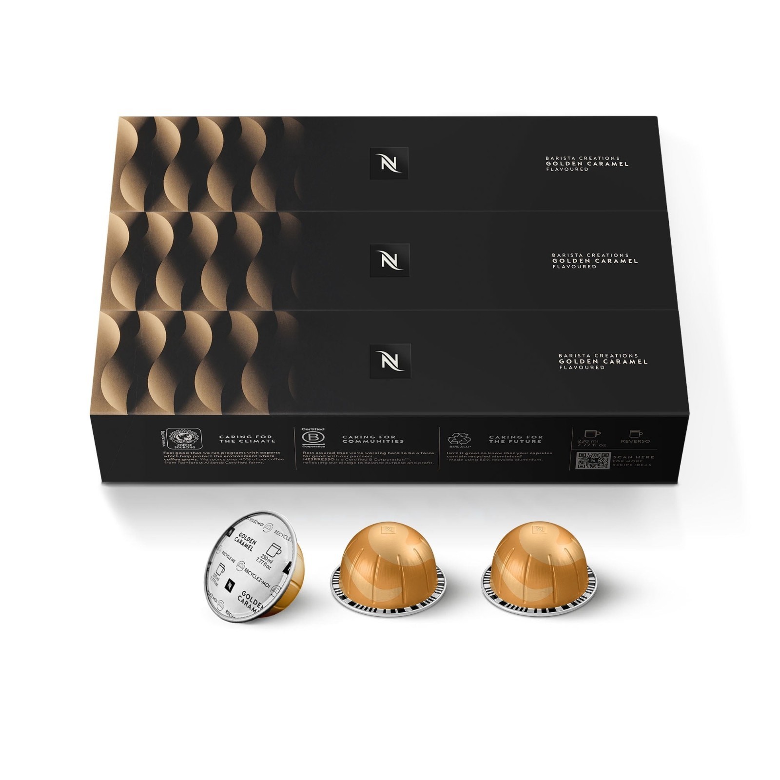 Nespresso Vertuo Golden Caramel Medium Roast 30 Coffee Pods FREESHIP