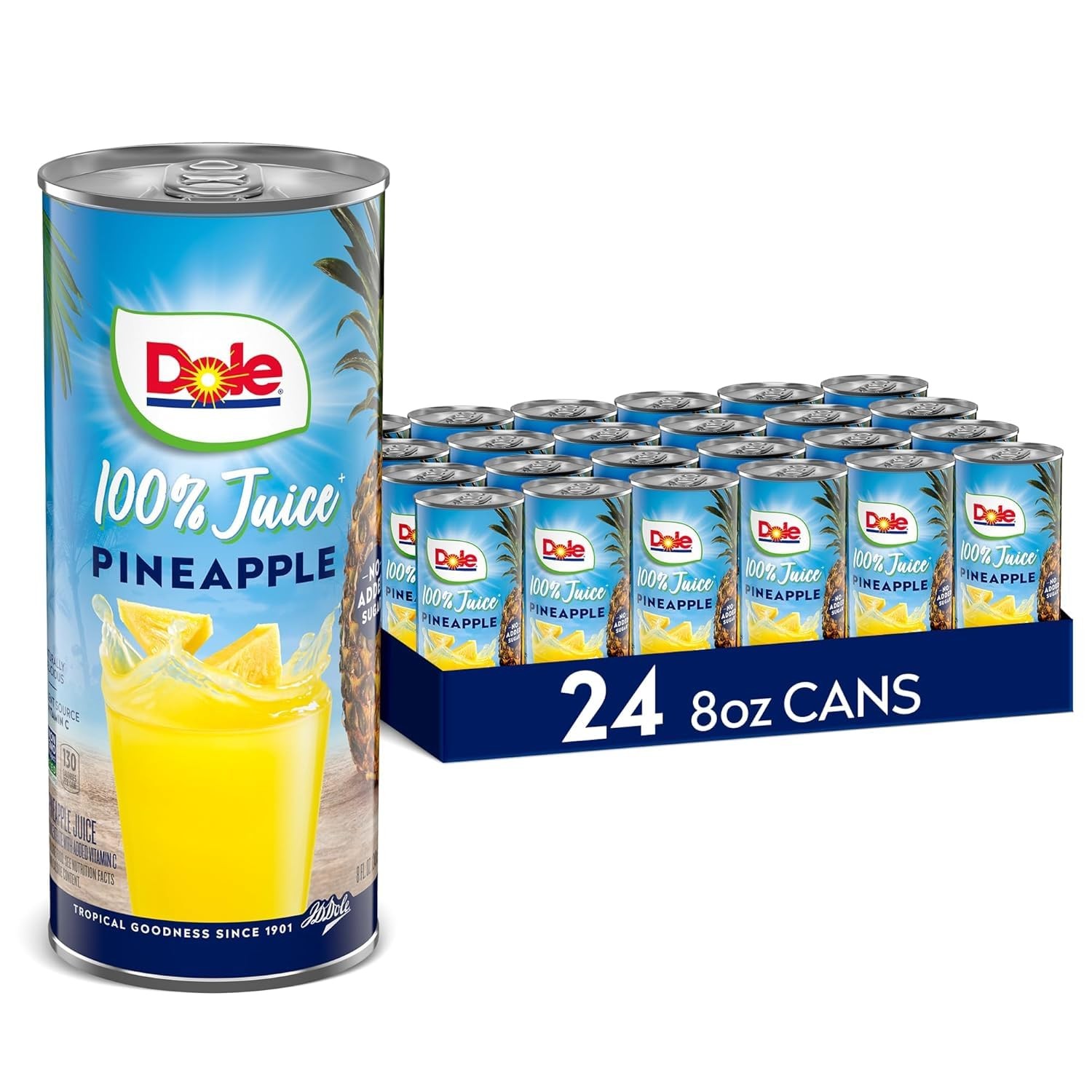Dole 100% Pineapple Juice, 8.0 Fl Oz, Pack of 24 8 Oz (Pack 24)