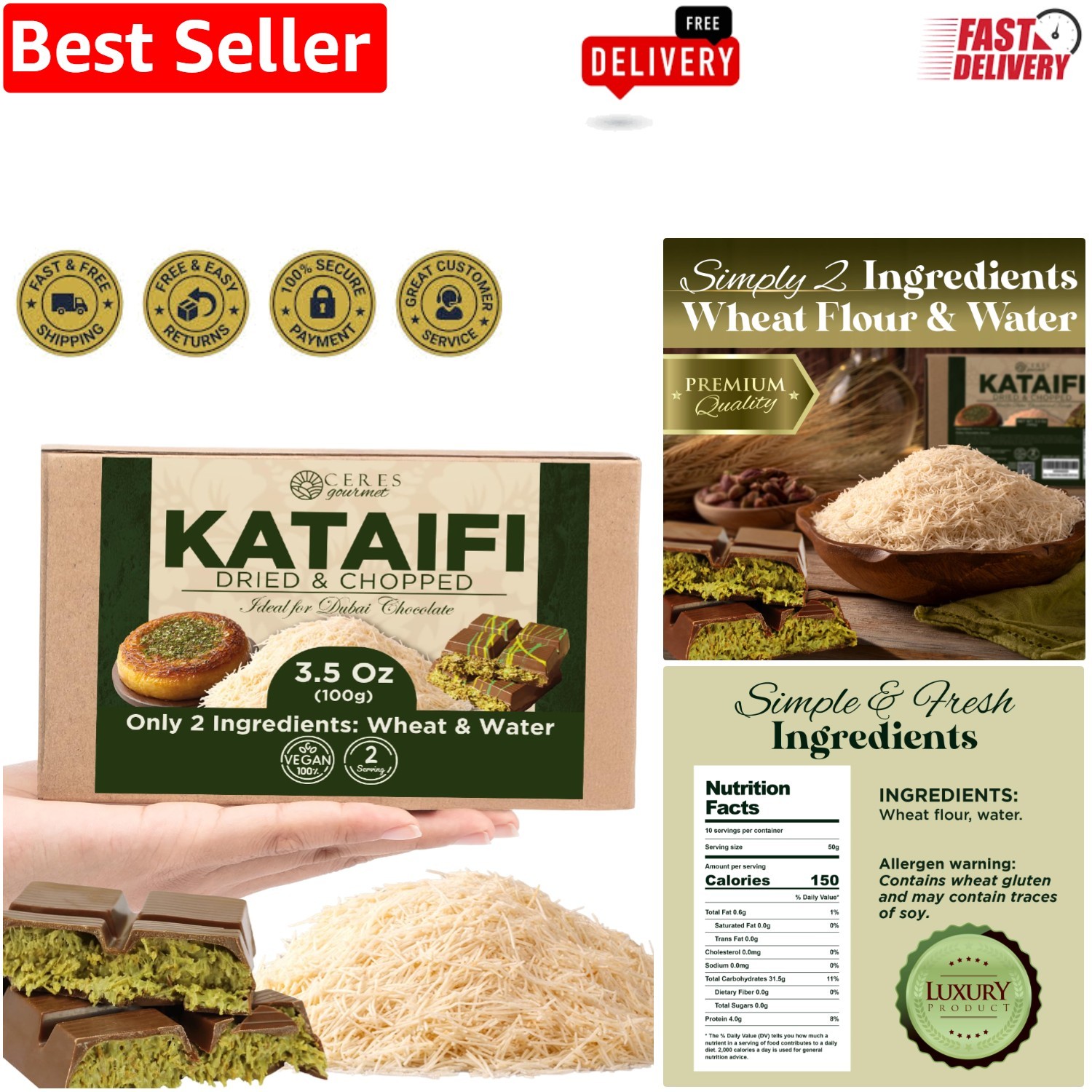 Kataifi Shredded Fillo – Halal Dough for Indulgent Middle Eastern Desserts