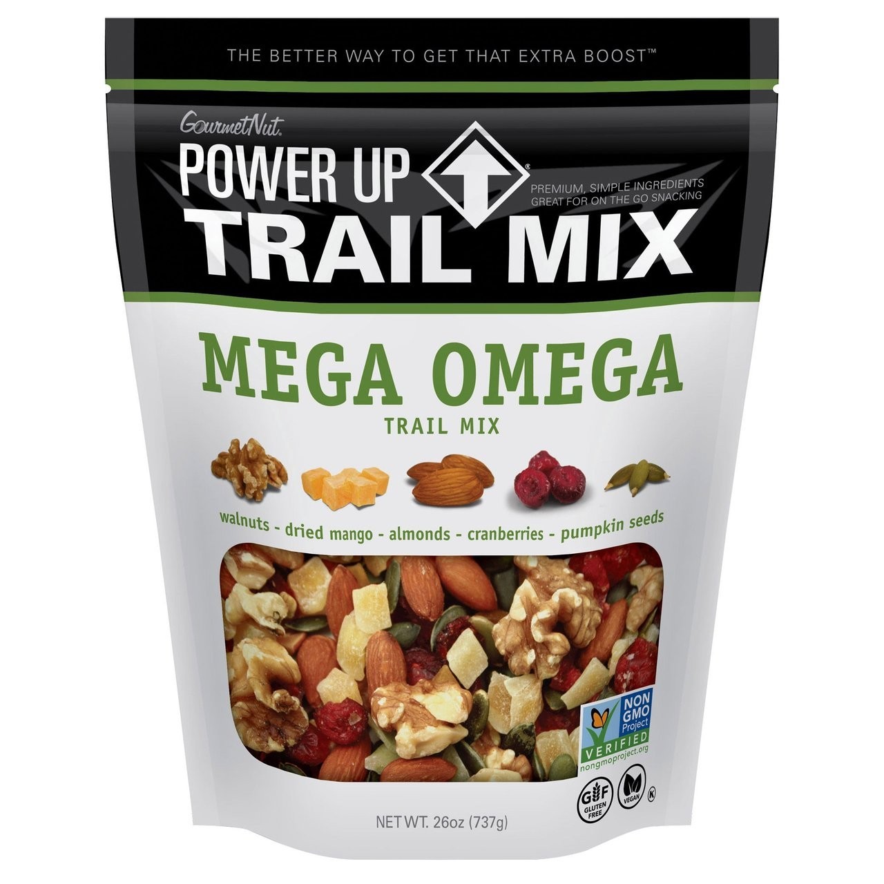 Power Up Premium Trail Mix. Mega Omega, 26 Ounce