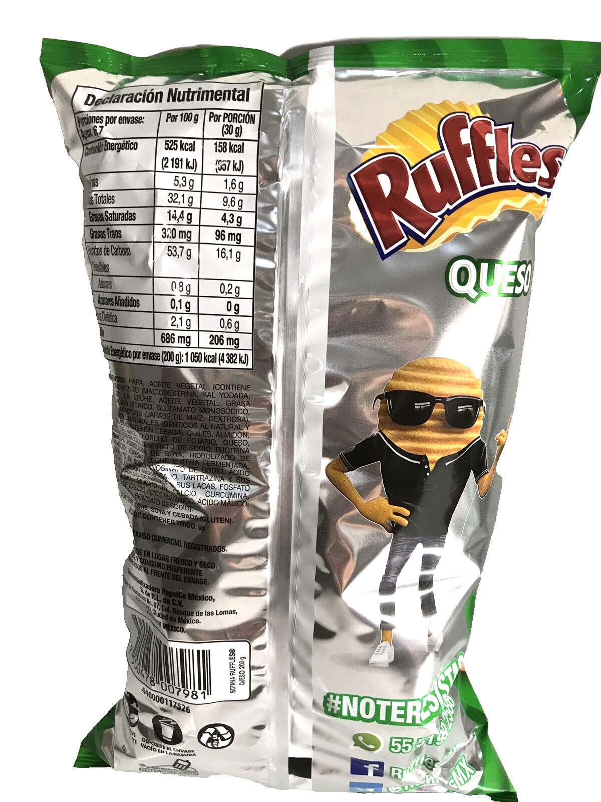 4-Pk Ruffles Queso 🇲🇽 Cheese Ruffles Potatoes Chips Sabritas 185gr/6.53oz ea.
