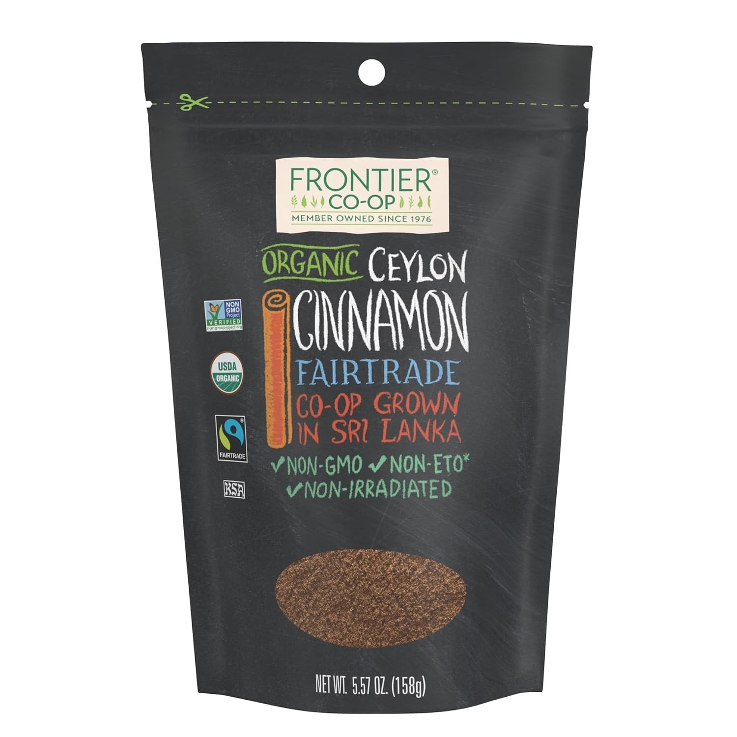Frontier Co-op Organic Fairtrade Ground Ceylon Cinnamon Powder (5.57 OZ. (158g)