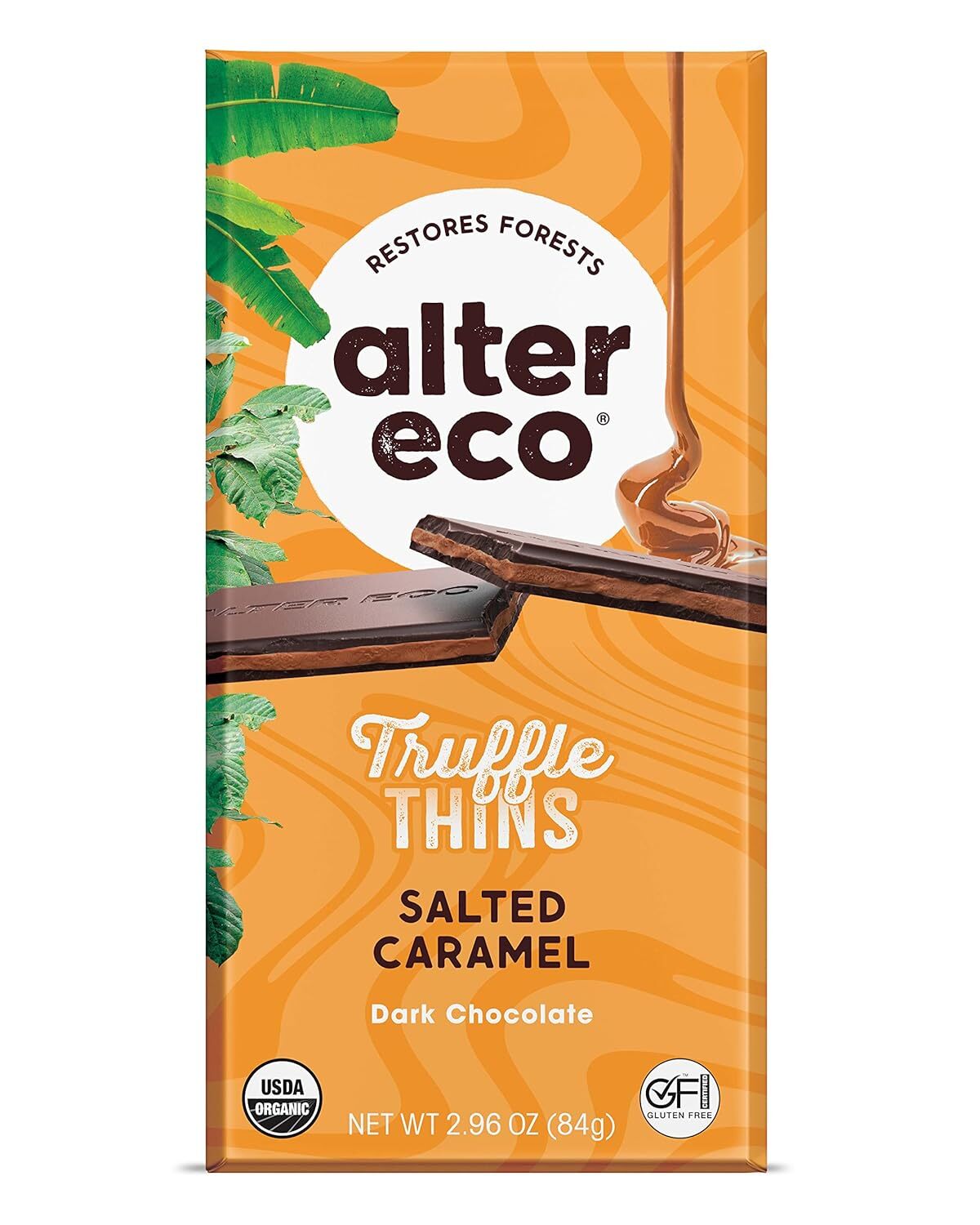 Alter Eco Organic Truffle Thin Salt Caramel 2.96 Oz Pack Of 4