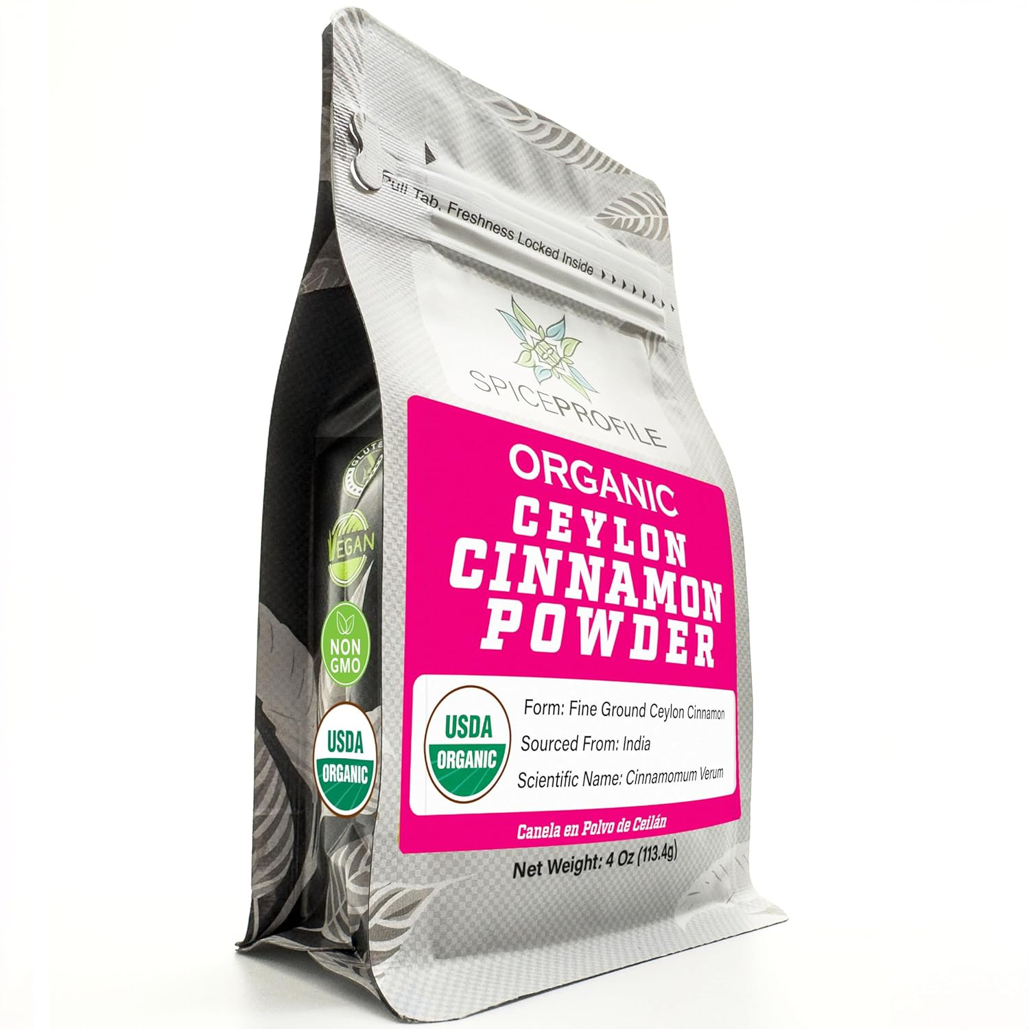 USDA Organic Ceylon Cinnamon Powder, Lab Tested for Heavy Metals, Resealable 4Oz