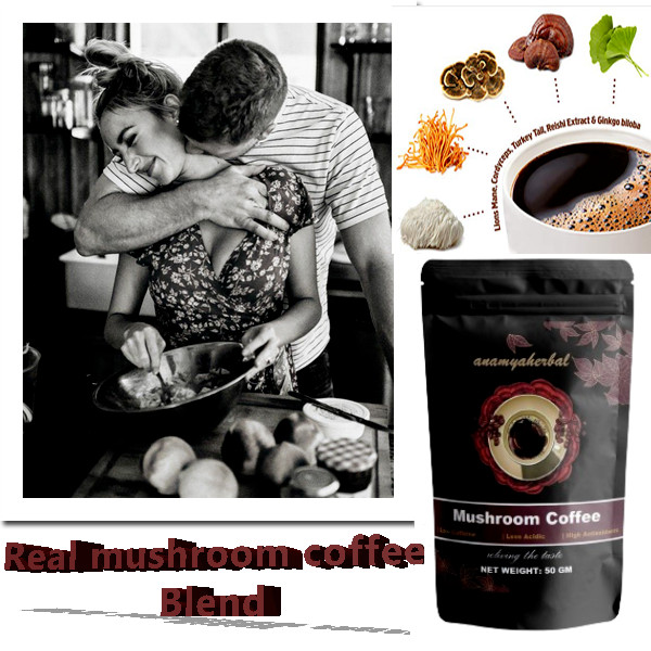 Organic Ground Instant Mushroom Coffee w/ Lion’s Mane & Chaga – Low Acid 50GM