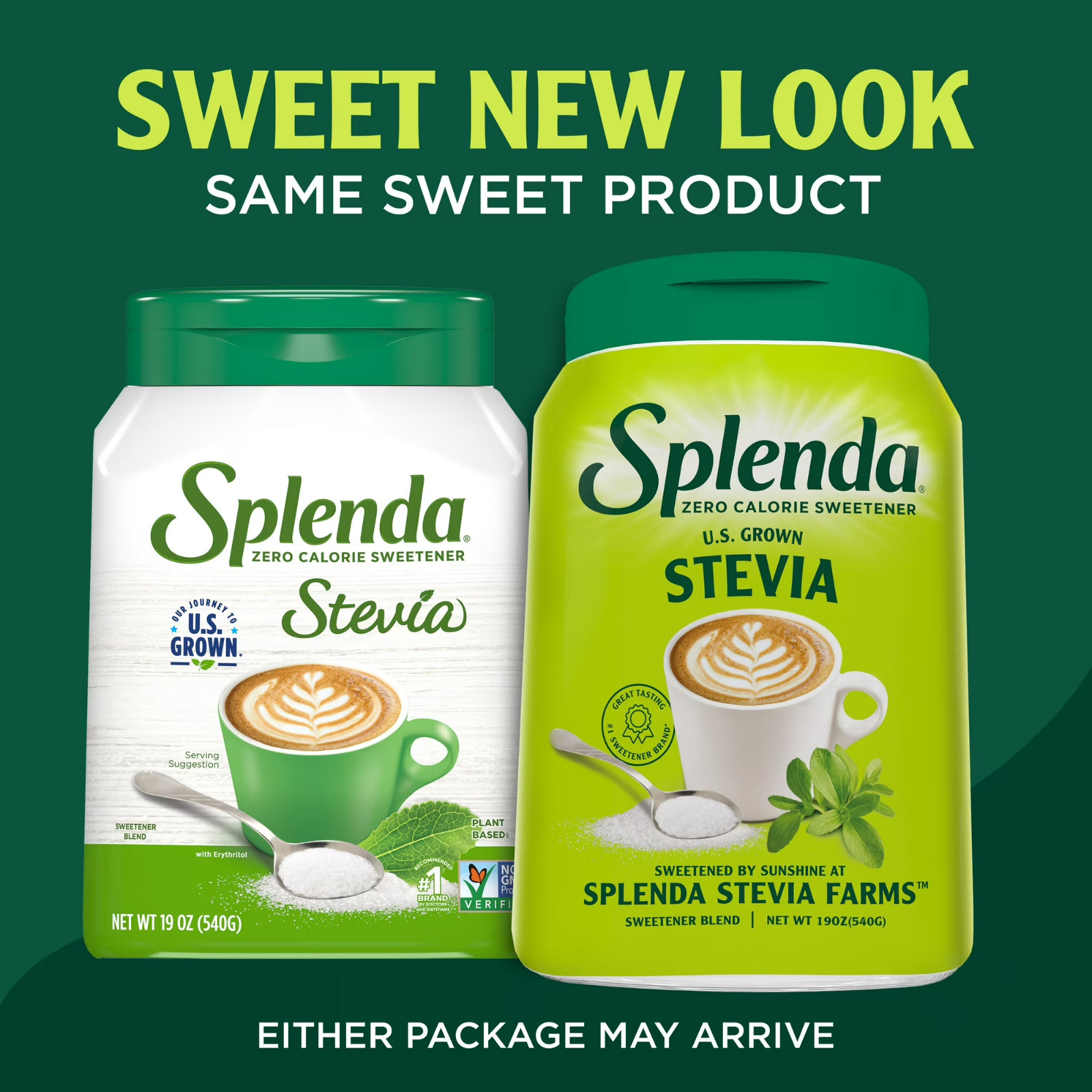 Splenda Stevia Zero Calorie Granulated Sweetener Flip-Top Jar, 19 oz