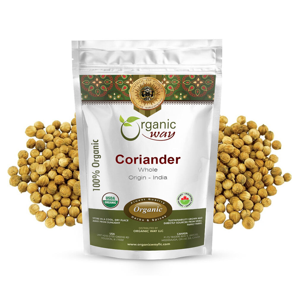 Organic Way Coriander Whole – Adds Flavour | Organic, Kosher & USDA Certified