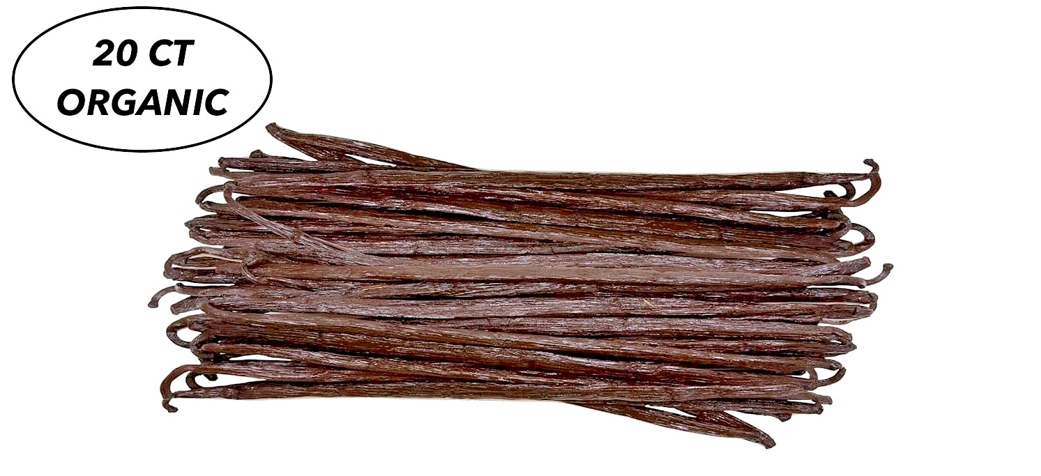 KIRKLAND ORGANIC MADAGASCAR VANILLA BEANS -20 PREMIUM GOURMET GRADE BEANS
