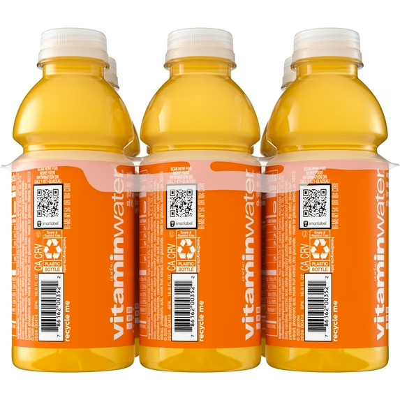 vitaminwater Rise Zero Sugar Orange Flavored Water Beverage, 16.9 fl oz, 6 Pack-
