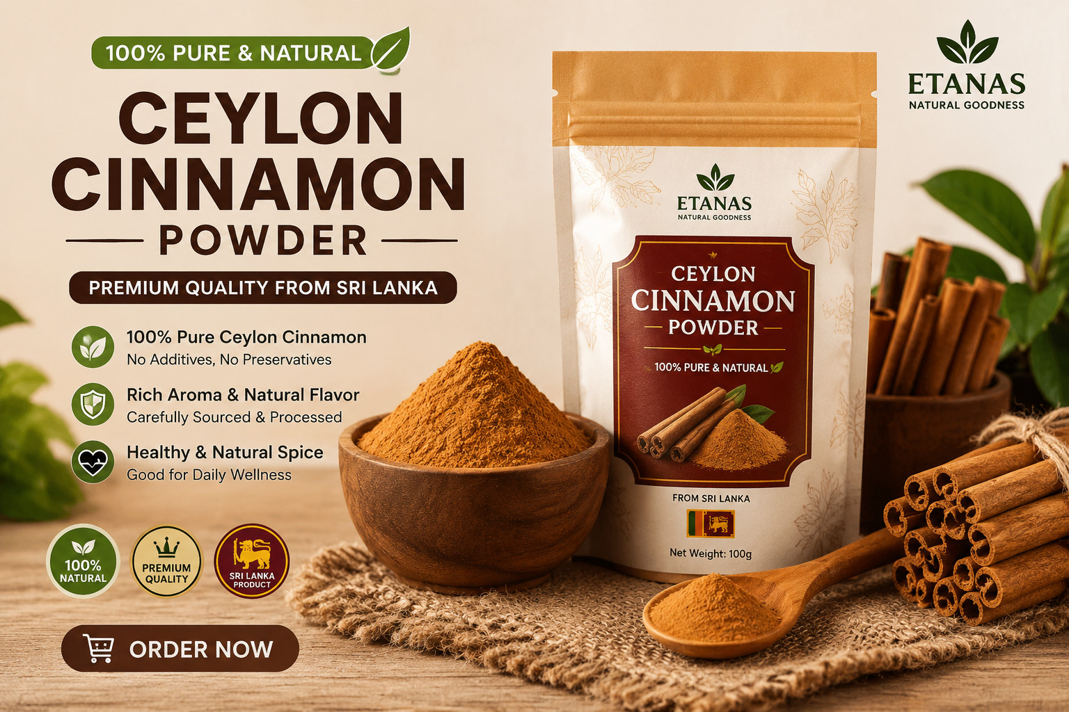 Pure Ceylon cinnamon powder (Alba) 4OZ (114 grams) Buy 3 and get 33% off