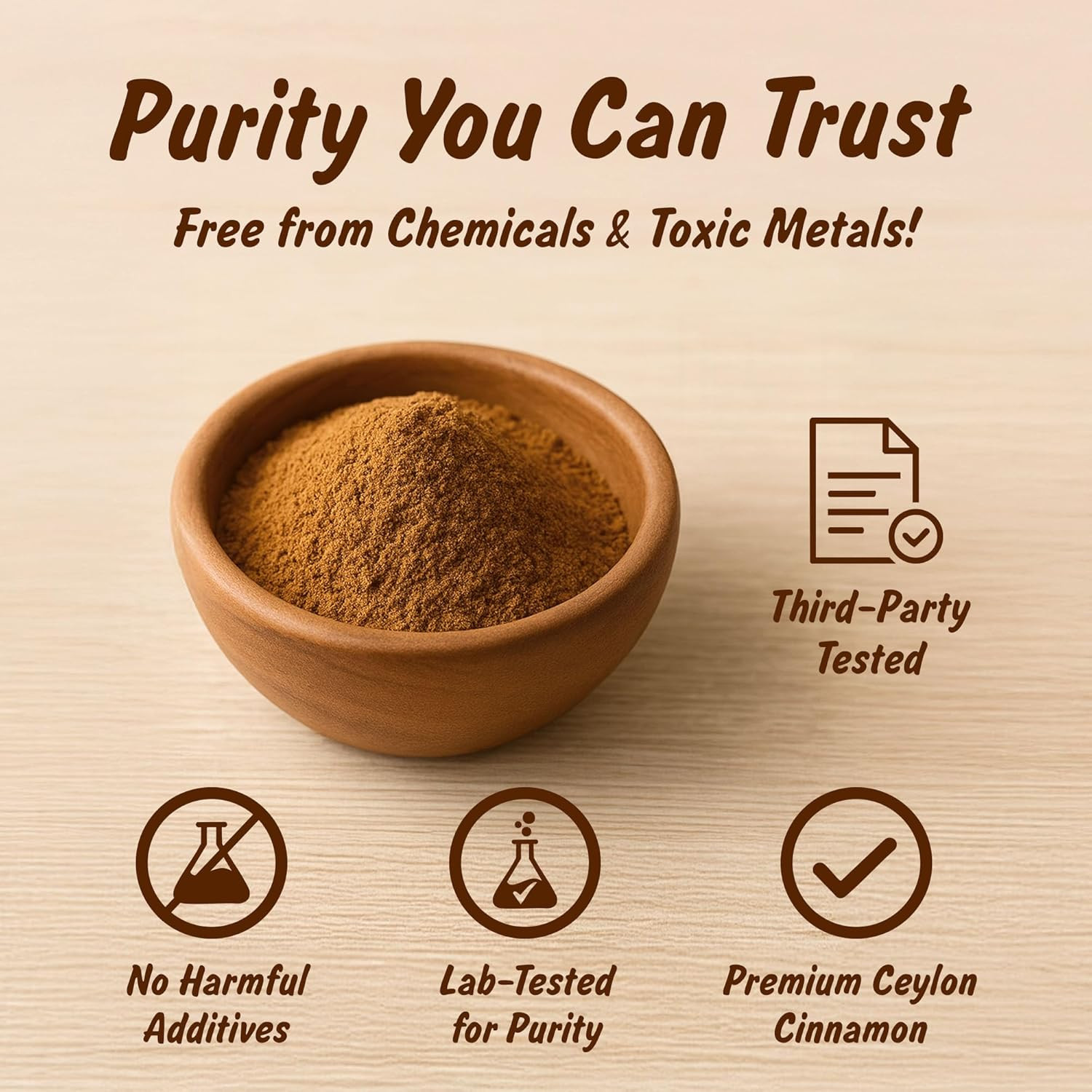USDA Organic Ceylon Cinnamon Powder, Lab Tested for Heavy Metals, Resealable 4Oz