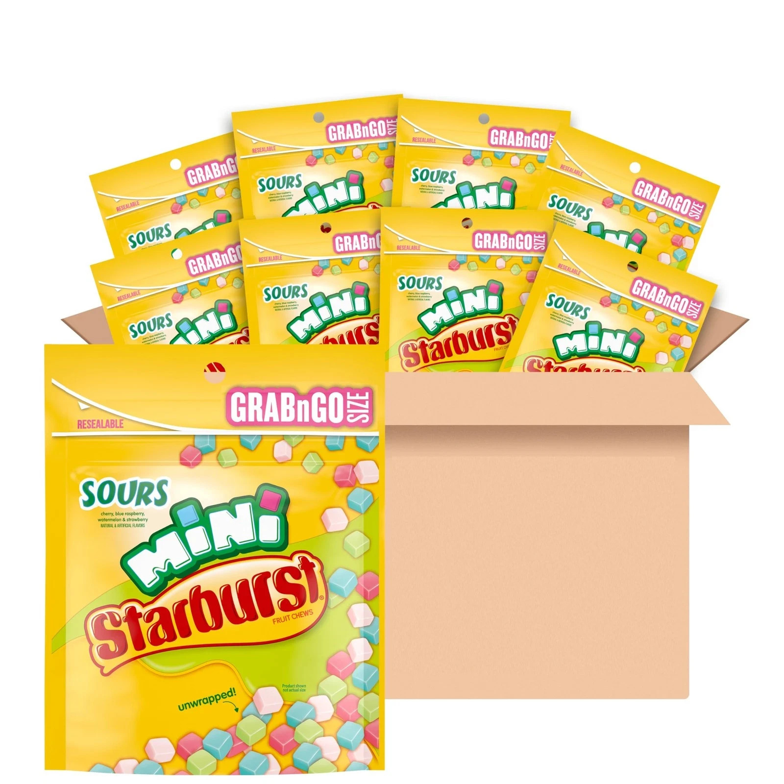 Starburst Minis Sours Candy Bag, 8.0 Ounce (pack Of 8)