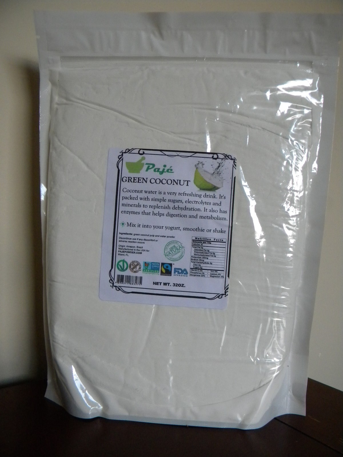 Coconut water powder 4oz 8oz 16oz 1lb 32oz 2lb 5lb 10lb electrolyte +flavor PAJE