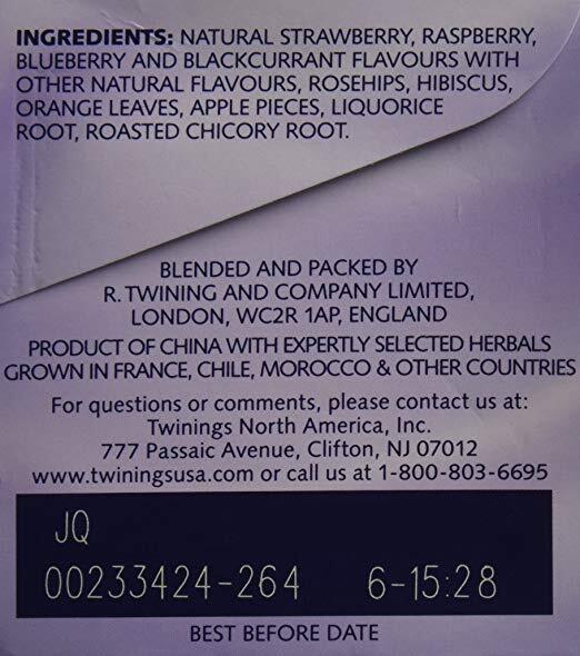 Twinings Herbal Wild Berries Bagged Tea, 20 Count