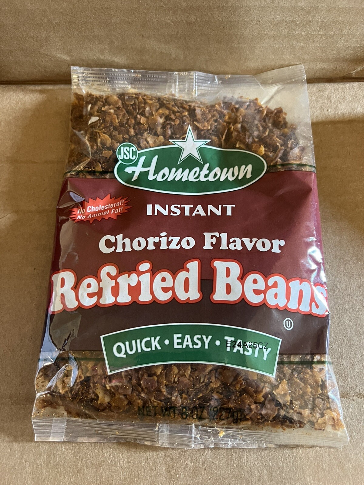 (8 oz ) JSC Hometown Instant Dehydrated Refried Beans Chorizo Flavor