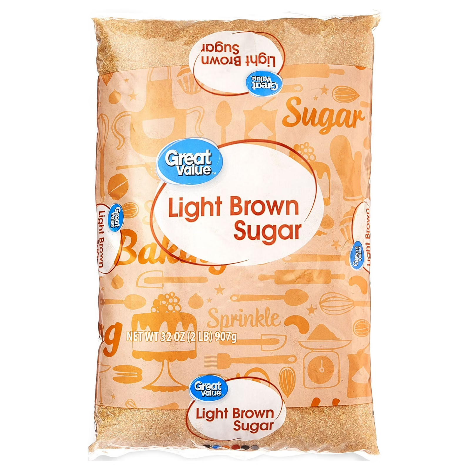 (4 pack) Great Value Light Brown Sugar, 32 oz…