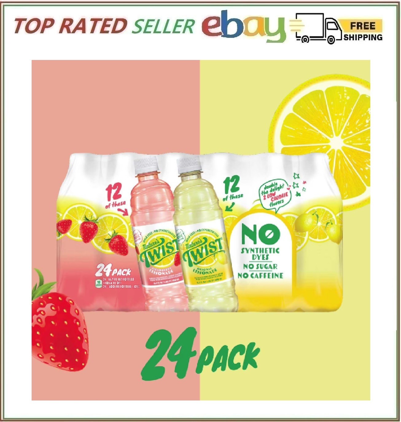Nature’s Twist Sugar Free Lemonade Variety Pack 16.9 fl. oz 24 pk. FREE SHIPPING