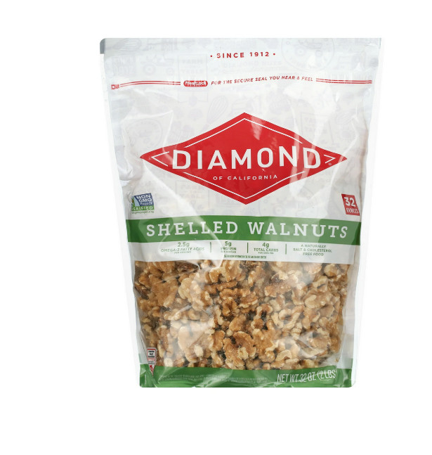 Diamond Of California Shelled Walnuts, 5g Protein, 32 oz Bag