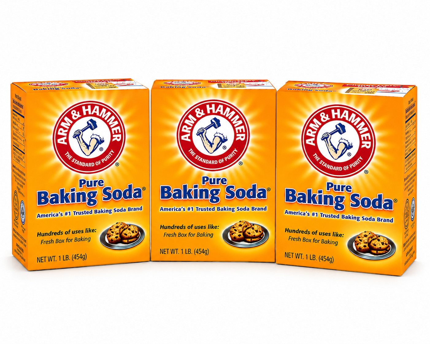 Arm & Hammer Pure Baking Soda 1 lb Boxes (Pack of 3) Multi-Purpose Cleaner