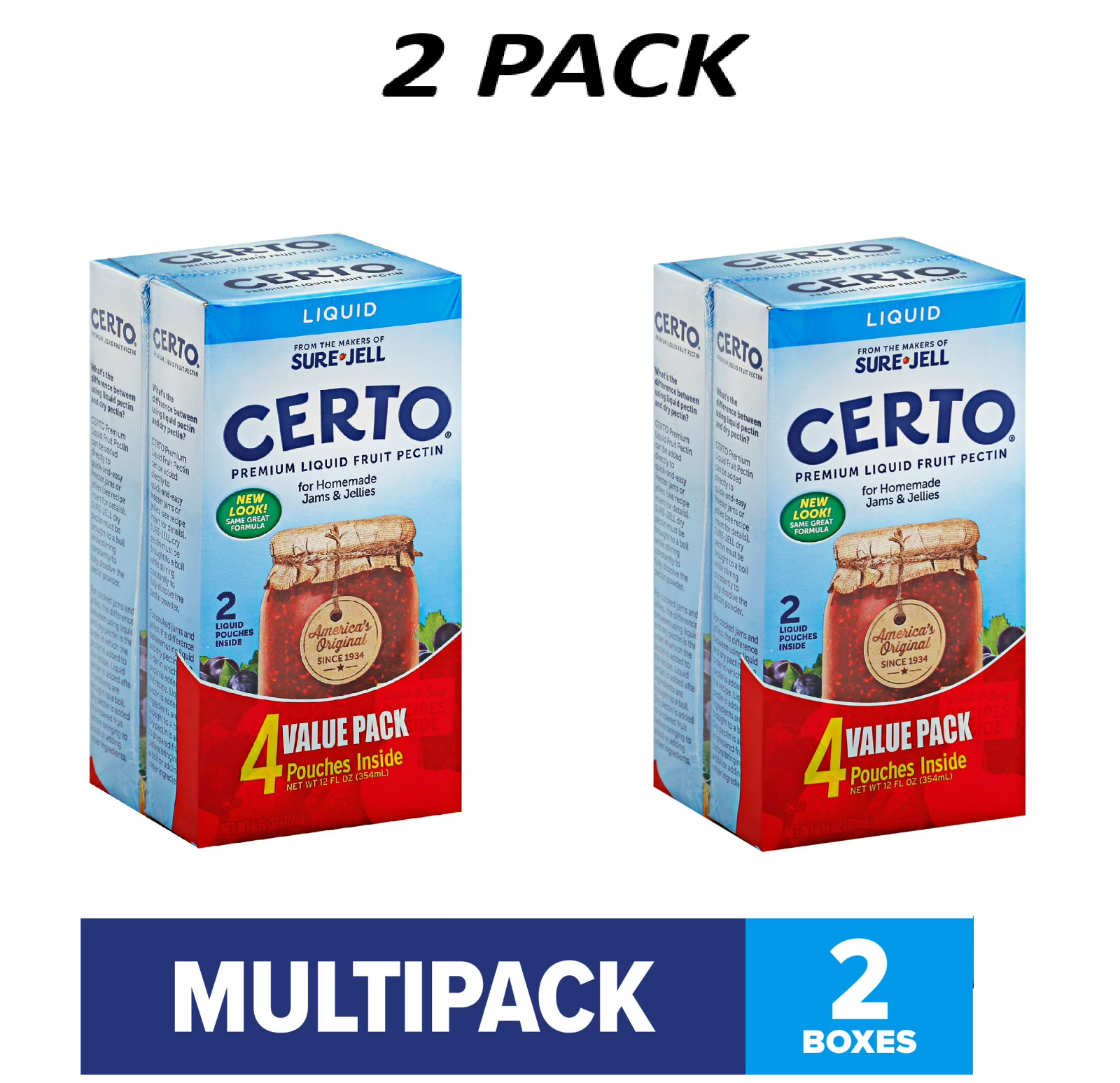 (2 Pack) Certo Premium Liquid Fruit Pectin 6 fl oz 4 Count Canning.