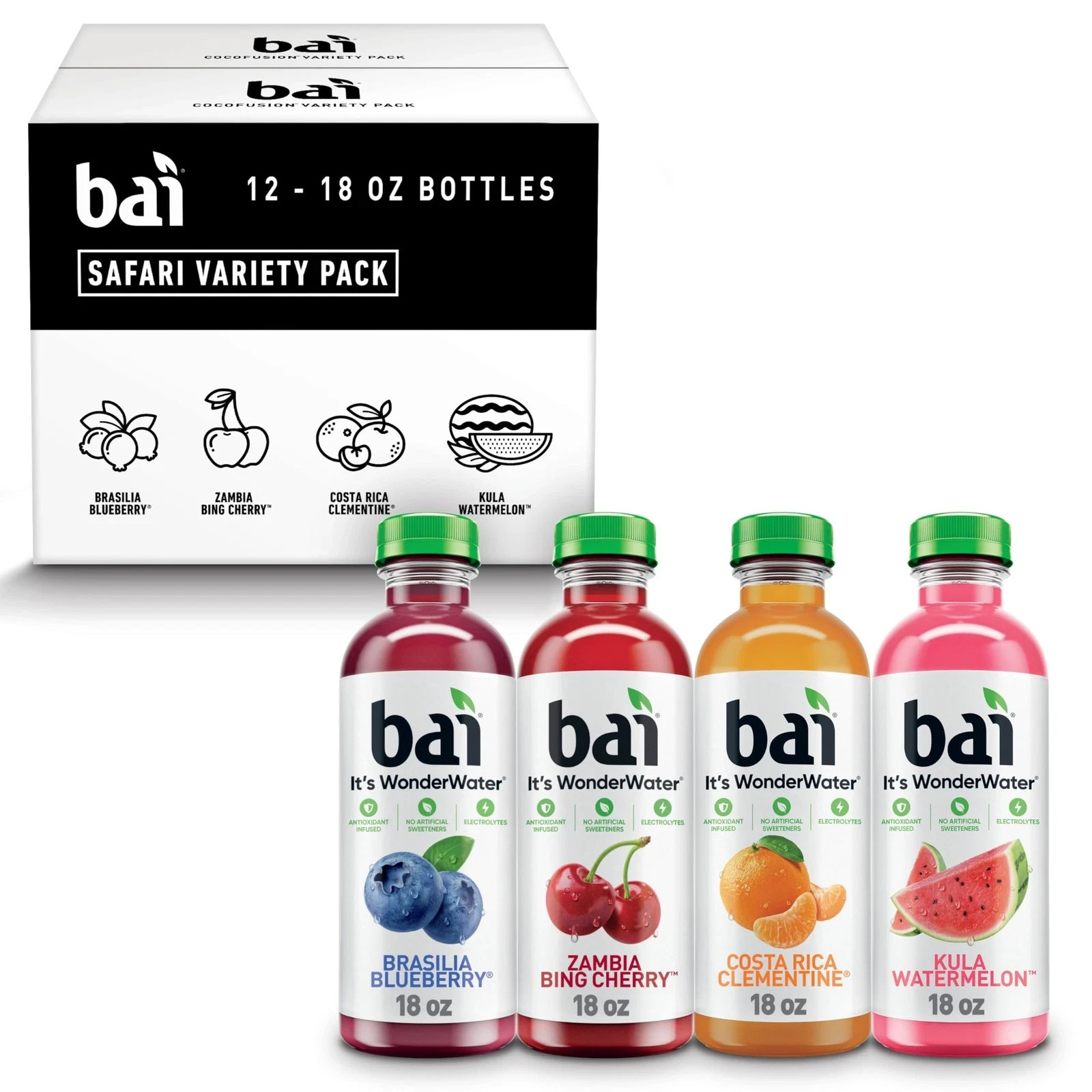Bai Flavors Variety Pack, Antioxidant Infused Water Beverage, with Vitamin C …