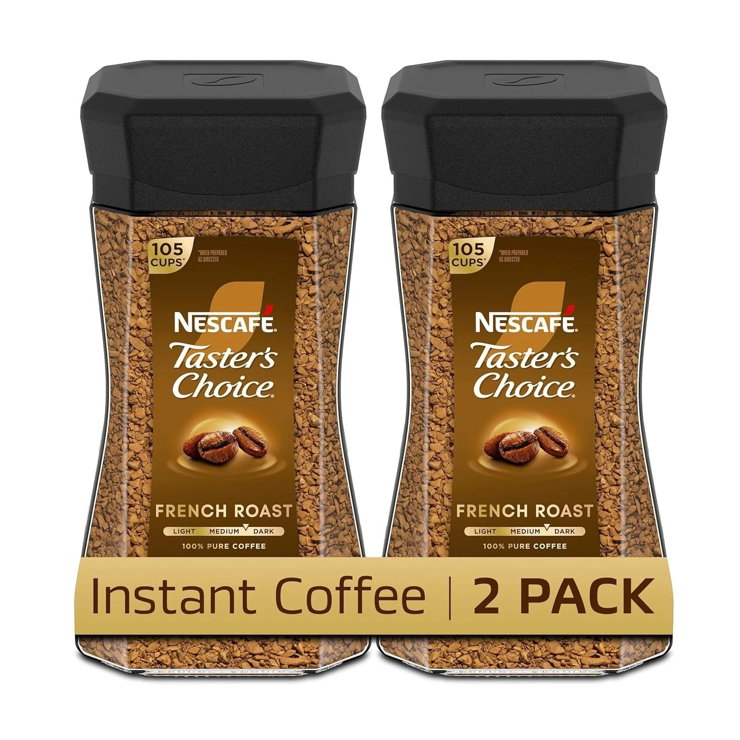 Nescafé Taster’s Choice Instant Coffee – Dark French Roast, 2 Jars (7 oz Each)