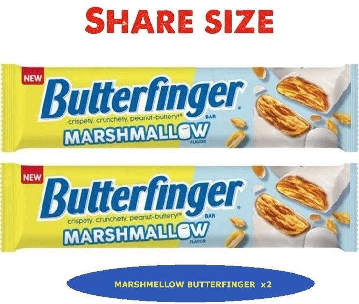 Butterfinger 2x Marshmallow New Limited Edition Share Packs White Chocolate HTF