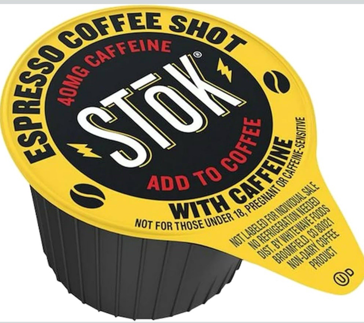 100 SToK Caffeinated Unsweetened Black Coffee Shots.