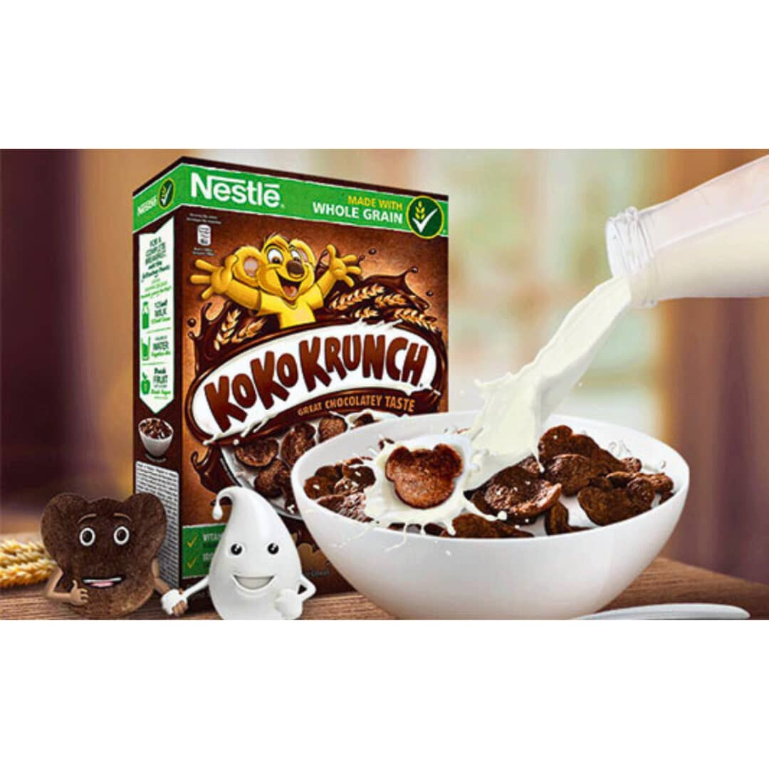 NESTLE KOKO KRUNCH Cocoa Whole Grain Cereal School Breakfast MultiPack 12 x 25g