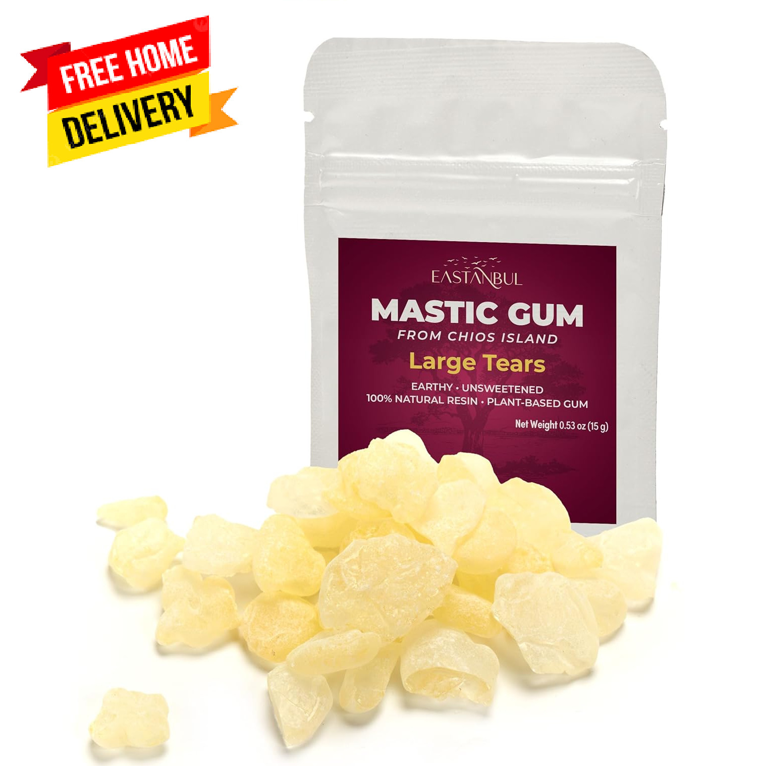 Eastanbul Mastic Gum Chewing Gum, 0.53oz(15g) Mastic Chewing Mewing for Jawline,
