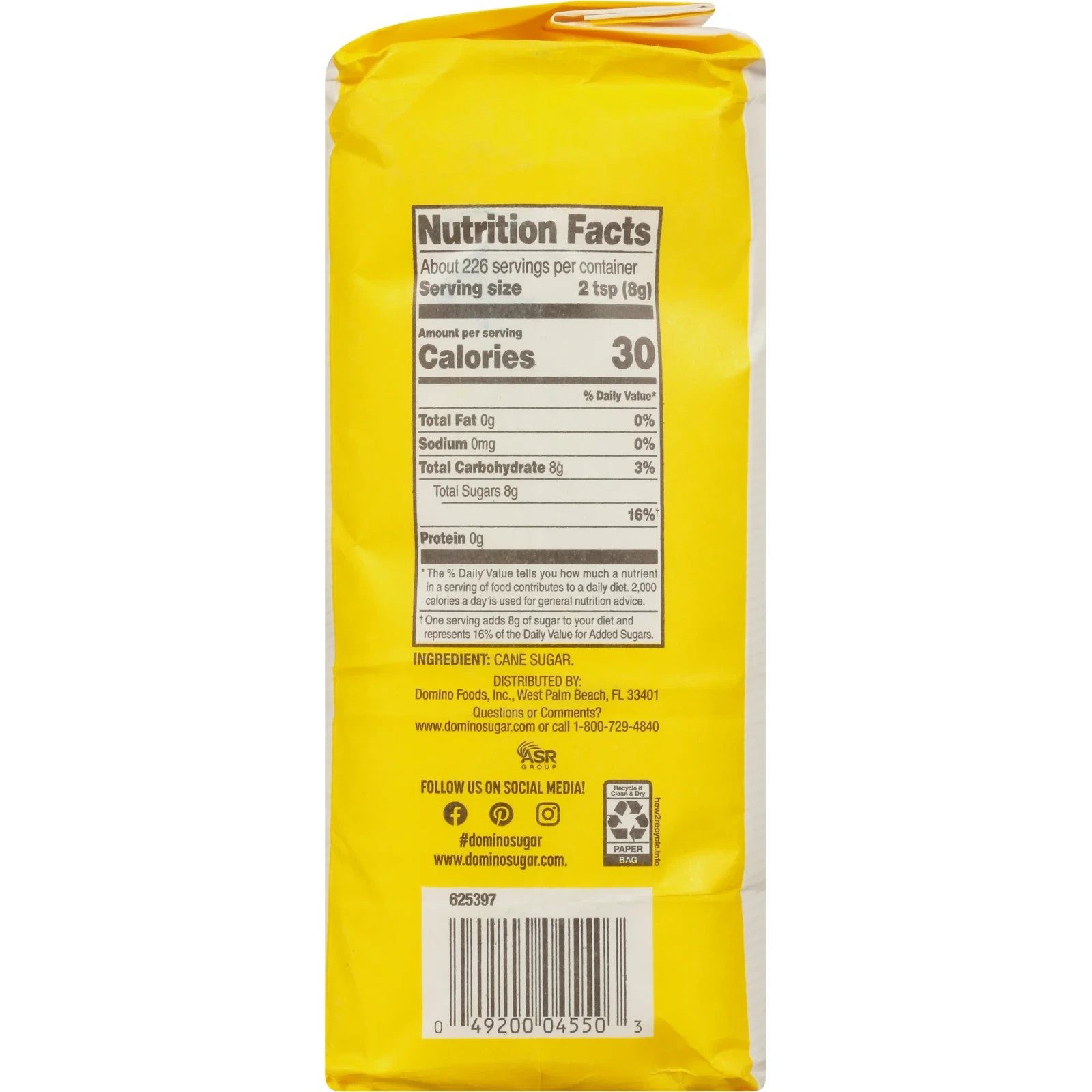 Domino Premium Pure Cane Granulated Sugar, 4 lb 2pack New