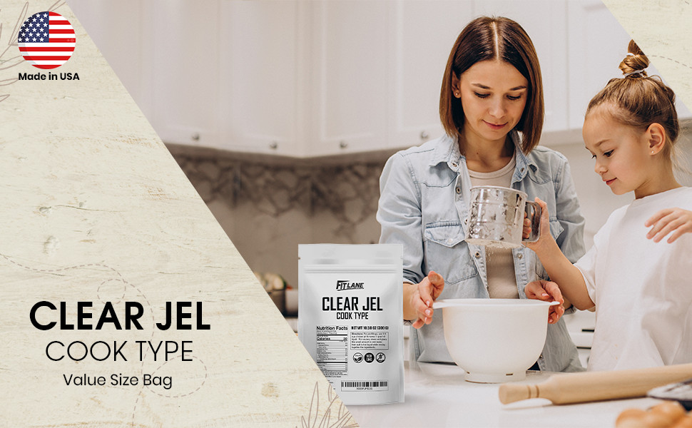 Clear Jel Cook Type Powder for Canning, Cooking and Pie Filling. 300 Gram Bag
