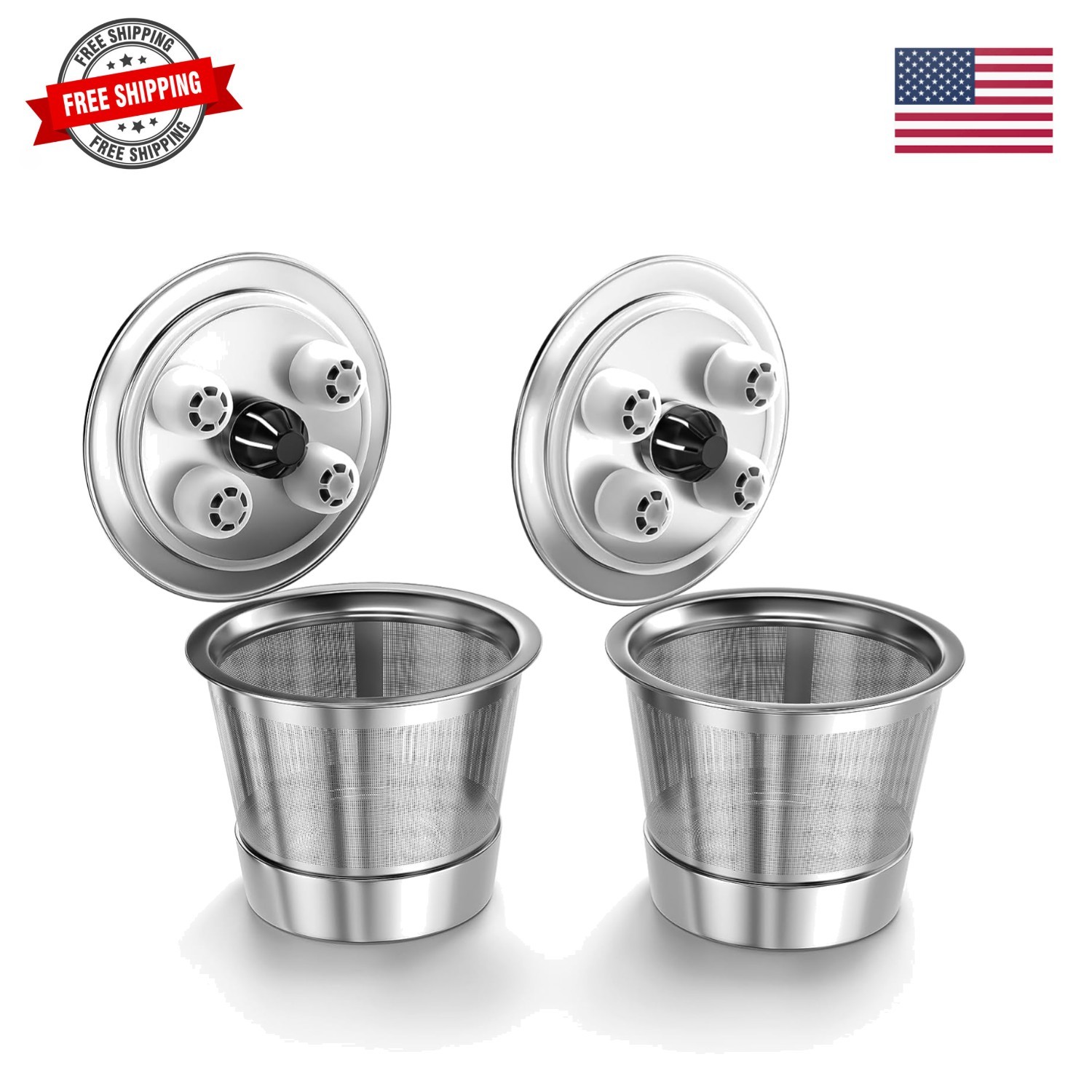 Universal 5-Hole Refillable Coffee Pods | Stainless Steel Reusable, Compatib…