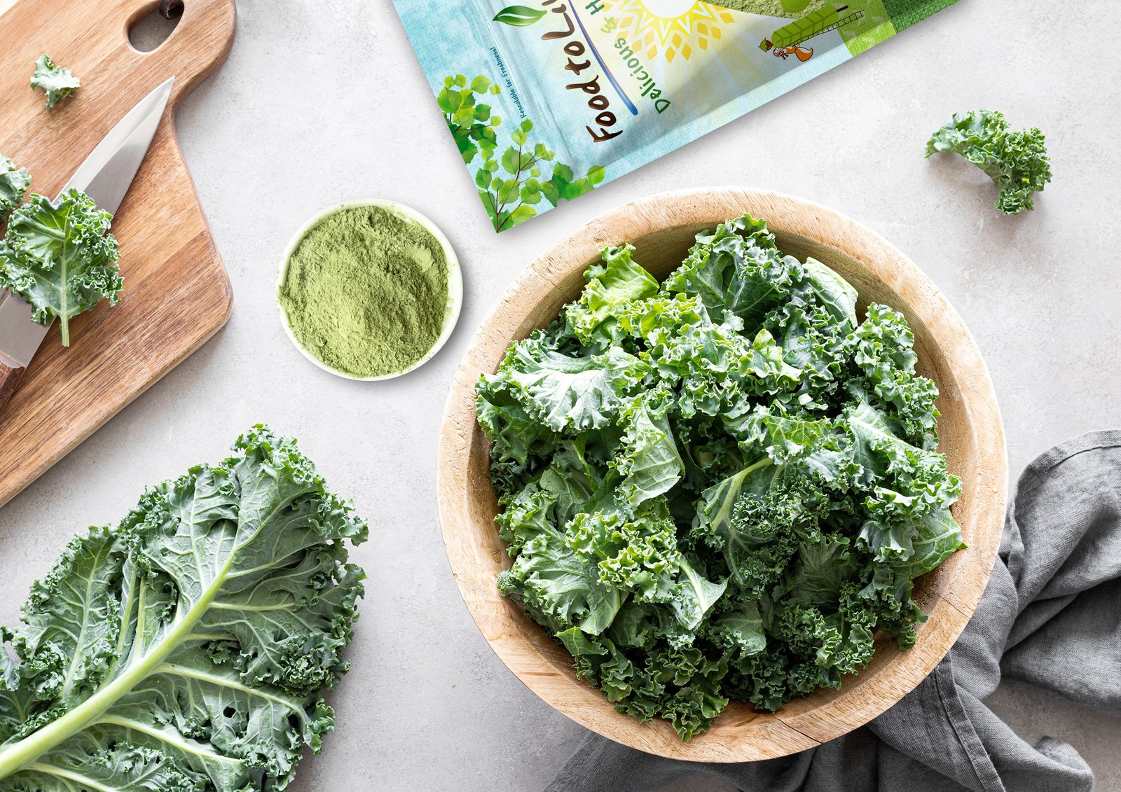 Organic Kale Powder — Non-GMO, Made from Raw Dried Whole Leaves, Vegan, Kosher