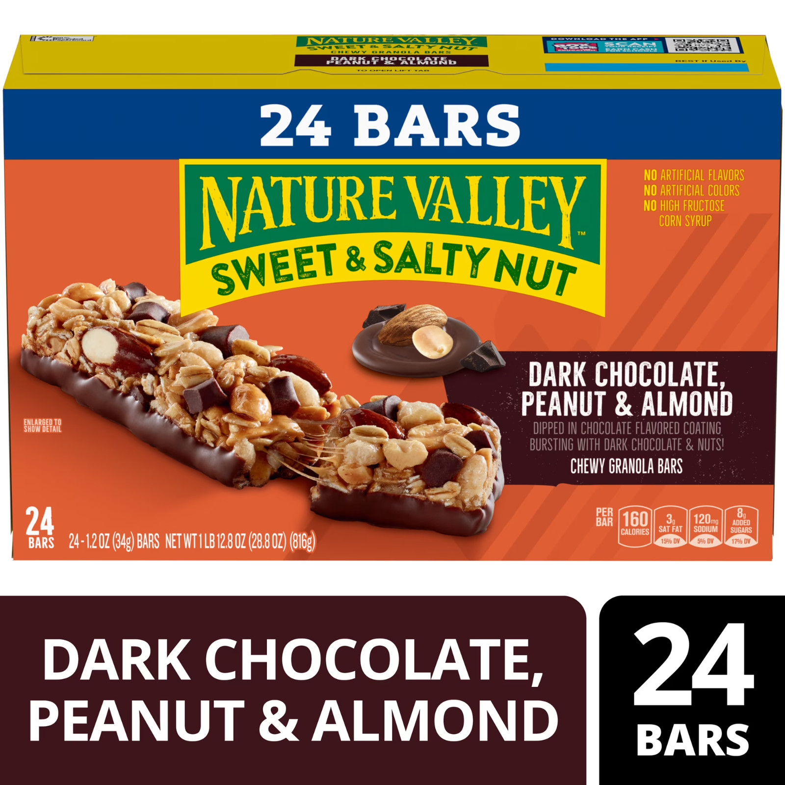 Nature Valley Chewy Granola Bars, Dark Chocolate Peanut Almond, 24 ct