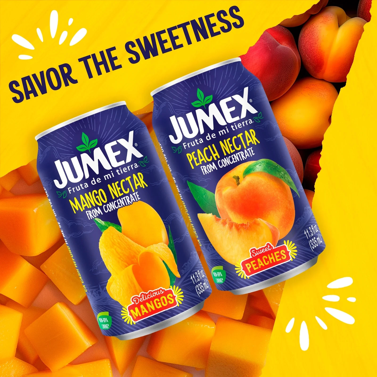 Jumex Mango Nectar Juice & Peach Nectar Juice, 11.3 fl oz, 12 pack