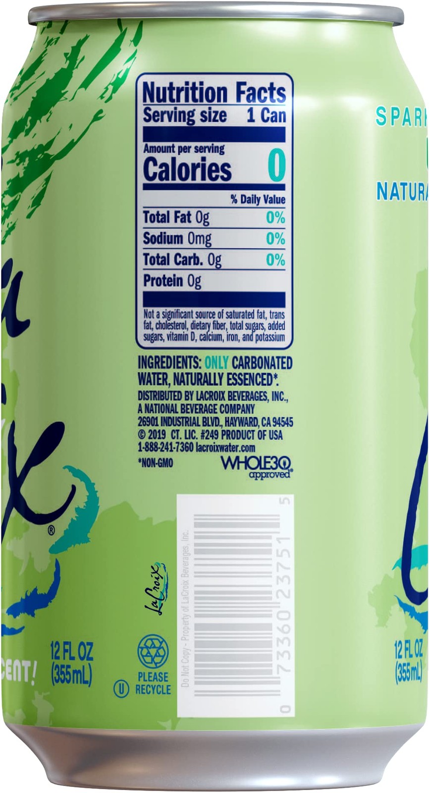 La Croix Sparkling Water, Lime, 12 Fl Oz (pack of 8) 96 (Pack 1)