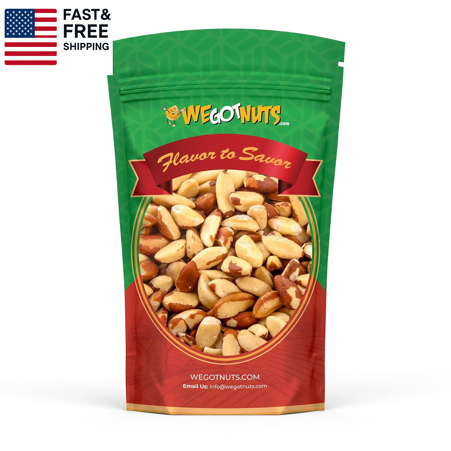, Roasted Salted Whole Brazil Nuts, 2 Lbs, Packed Fresh in a Resealable Bag, Glu
