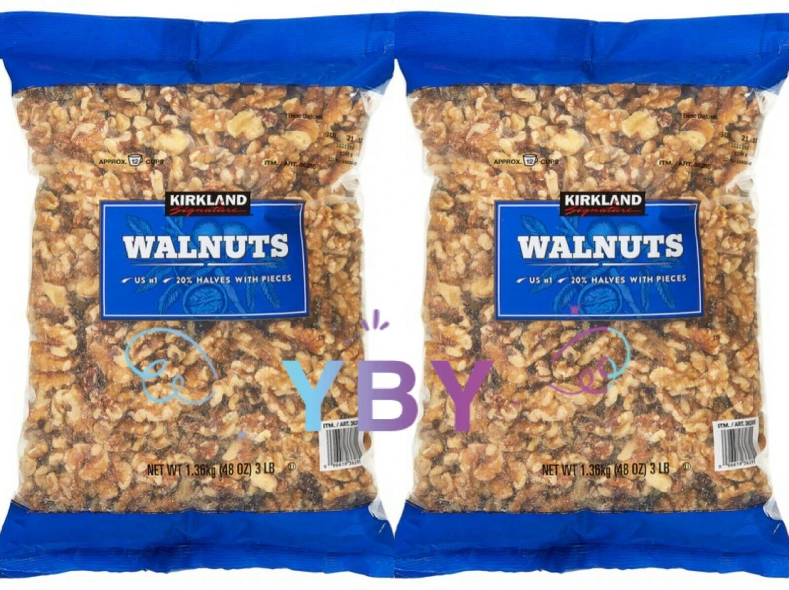 2 Packs Kirkland Signature Walnuts 3 lb Each Pack, Total 6 lbs- FREE SHIPPING